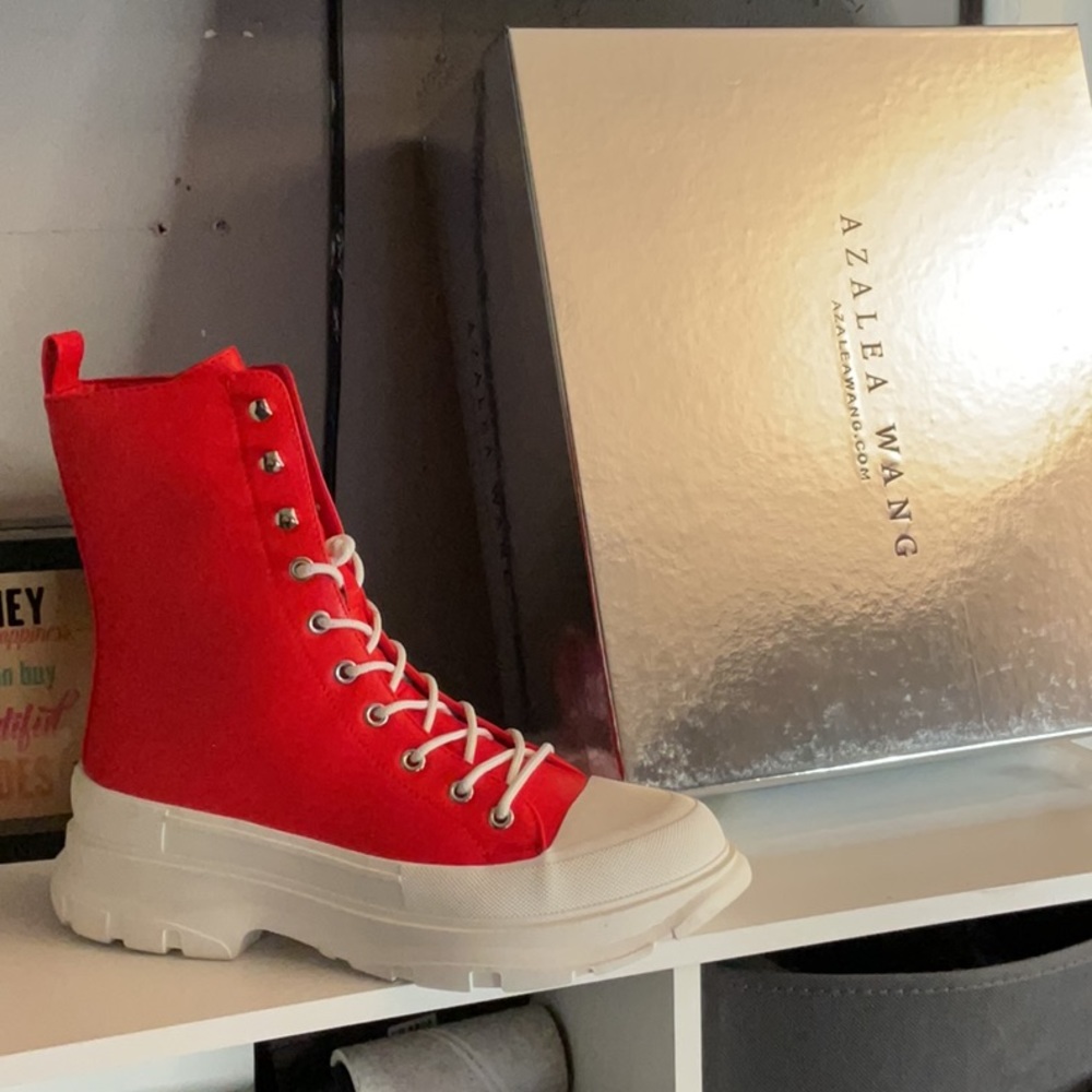 Red high top sneaker